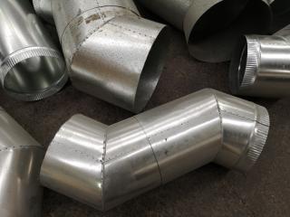 11x Assorted Galvanised Steel Flue Components