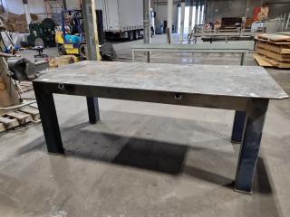 Heavy Duty Steel Topped Workshop Table w/ Vice