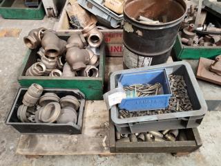 3x Pallets of Assorted Brass & Steel Fittings, Parts, Components