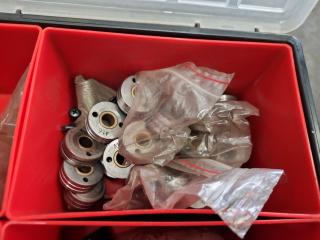 3x Part Bins w/ Welding Tips, Accessories, & More