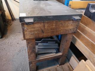 Heavy Steel & Wood Workshop Table Workbench