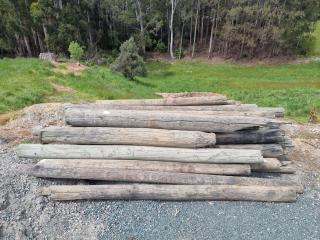 Large Lot of Assorted Length Wooden Posts