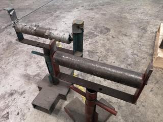 3x Heavy Duty Workshop Material Support Roller Stands