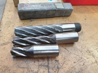 3 x Large Fluted End Mills