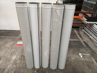 5x Stainless Steel Ducting Flues, 1220x150mm Size