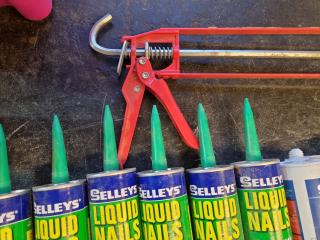 Selleys Liquid Nails & No More Gaps Tubes w/ Applicator Gun