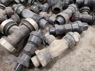 Assorted Irrigation Pipe Connectors, Components