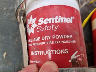 7x Assorted Powder Fire Extinguishers