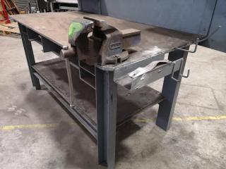 Heavy Duty Steel Topped Workbench