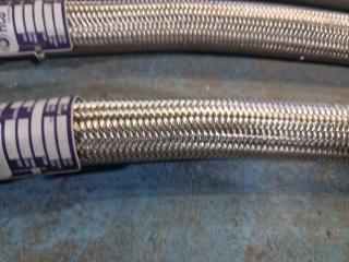 4 Assorted Lengths of Teflon Stainless Steel Braid Hoses