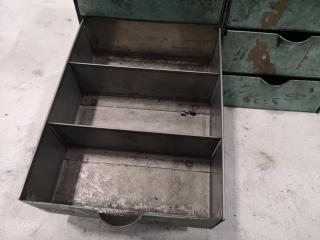 3x Metal Benchtop Workshop Parts Drawer Units