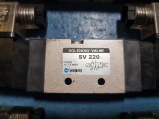 3x SYM SV220 5/2 Way Pneumatic Electric Solenoid Valve