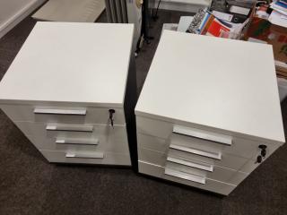 2x Modern Office Mobile Drawer Units