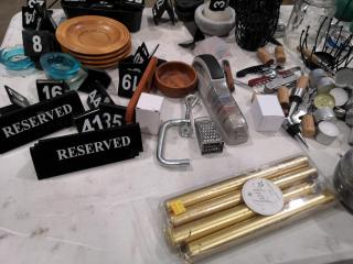 Assorted Lot of Restaurant Decor Items, Accessories, & More