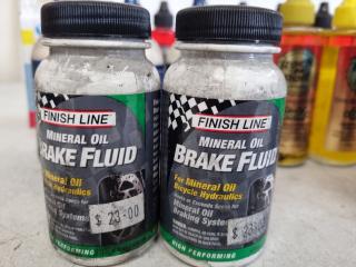 Assorted Bike Lubricants, Fluids, Cements