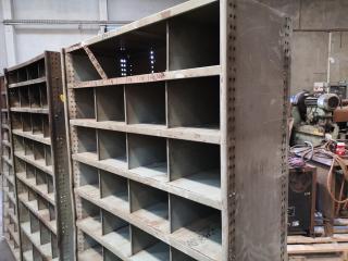 3x Metal Workshop Pigeon Hole Storage Units