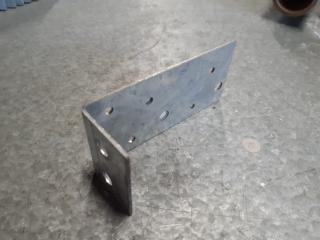Assorted galvanised brackets and angles.