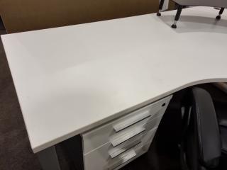 Office Corner Workstation Desk w/ Executive Chair & More