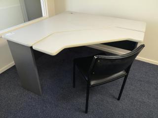 Small Corner L-Shaped Office Desk Workstation 