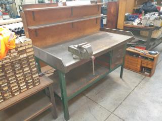 Wooden Workbench with Vice