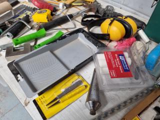 Assorted Trades Hand Tools, Consumables, Supplies