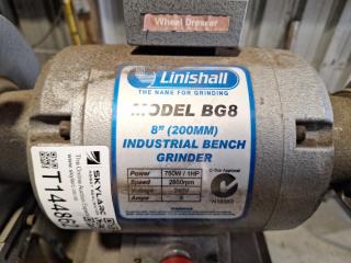 Linishall BG8 8"/200mm Industrial Bench Grinder in Pedestal