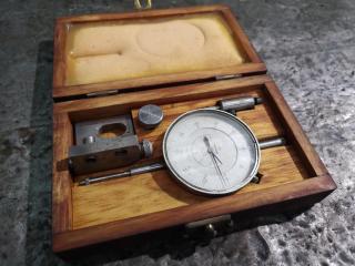 Mitutoyo Dial Indicator No. 3052 w/ Wood Case