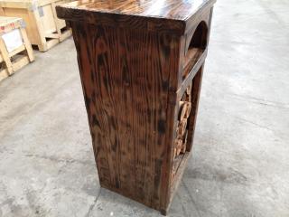 Rustic Styled Wooden Reception Counter Stand