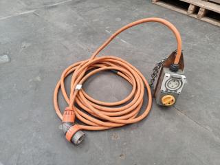 12M 32Amp 500V 50Hz 3 Phase Lead with Hanging Outlets
