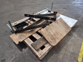 Pallet of Assorted Shelving Brackets and Parts