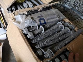 Pallet of Steel Nuts, Bolts, Washers, Anchor Studs