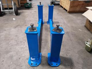 Pair of Heavy Steel Industrial Machinery or Table Stands